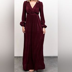 Baltic Born Pleated Maxi Dress in Mulberry
